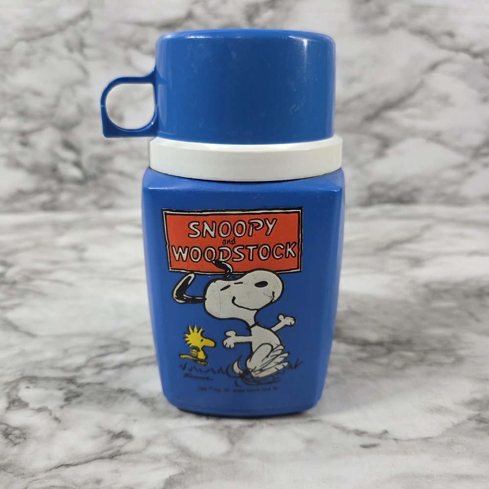 Vtg King-Seeley Lunchbox THERMOS ONLY 1965 Snoopy and Woodstock by Schulz